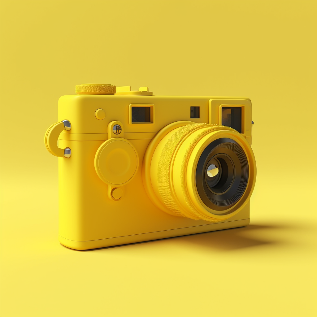 Yellow camera on solid yellow background